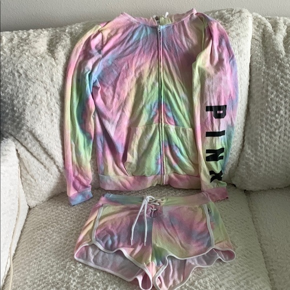 PINK Victoria's Secret Other - PINK Tie-Dye Hoodie and Shorts Set